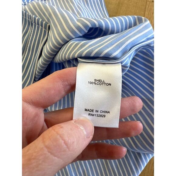 L'Academie Stripe Button Down Shirt in Blue & White - Picture 4 of 5